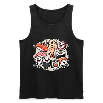 Sushi Freunde Maki Nigiri Sashimi Kawaii Geschenk - Männer Premium Bio Tank Top - Schwarz - Vorne - AI Model Male 178 light (178cm)