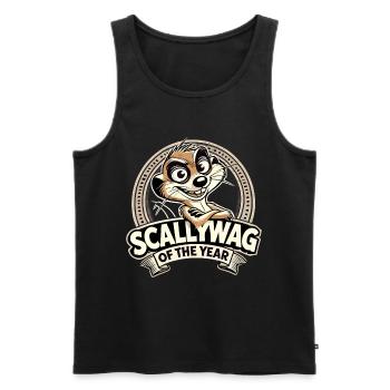 Cadeau drôle de suricate Scallywag de l'année - Débardeur bio Premium Homme - noir - Devant - AI Model Male 178 light (178cm)