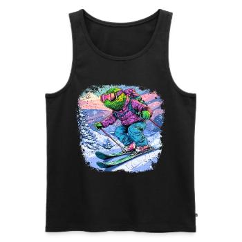 Chameleon Skier / Skier Chameleon - Men's Premium Organic Tank Top - black - Front - AI Model Male 178 light (178cm)