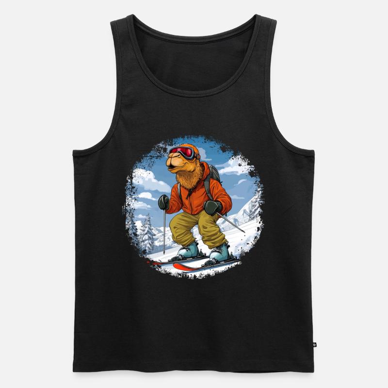 Kamel Skifahrer - Männer Premium Bio Tank Top - Schwarz