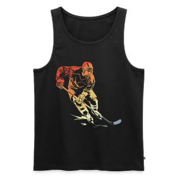 Joueur de hockey sur glace Vintage - Débardeur bio Premium Homme - noir - Devant - AI Model Male 178 light (178cm)