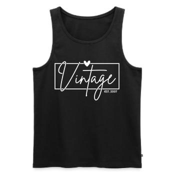 Vintage Est. 2007 - Männer Premium Bio Tank Top - Schwarz - Vorne - Michal (187cm)