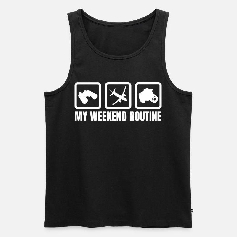 Flugzeugliebhaber Wochenende - Männer Premium Bio Tank Top - Schwarz