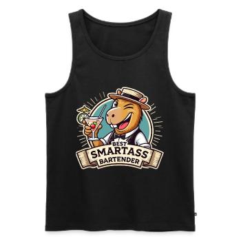 Barkeeper Barmann Capybara Capy Geschenk - Männer Premium Bio Tank Top - Schwarz - Vorne - AI Model Male 178 light (178cm)