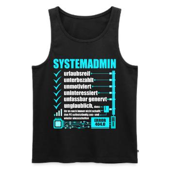 Systemadministrator, IT-Support, Netzwerkadmin, PC - Männer Premium Bio Tank Top - Schwarz - Vorne - Michal (187cm)