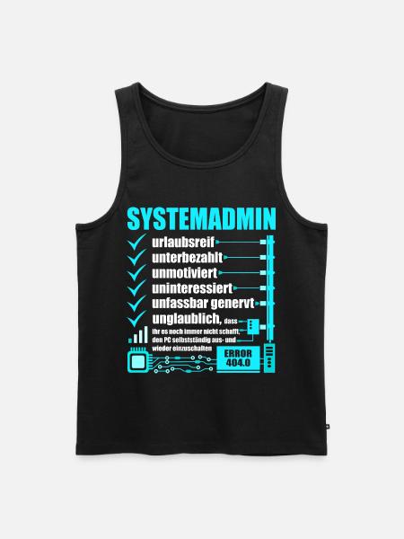 Systemadministrator, IT-Support, Netzwerkadmin, PC - Männer Premium Bio Tank Top - Schwarz