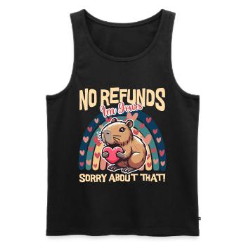 Aucun remboursement, je suis à toi Capybara - Débardeur bio Premium Homme - noir - Devant - Michal (187cm)