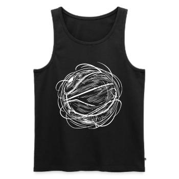 Basketball Skizze - Männer Premium Bio Tank Top - Schwarz - Vorne - AI Model Male 178 light (178cm)