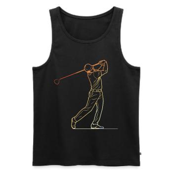 Golfspieler Line Art - Männer Premium Bio Tank Top - Schwarz - Vorne - AI Model Male 178 light (178cm)