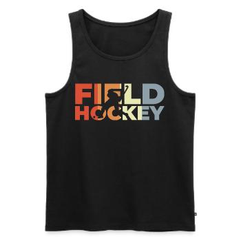 Vintage Field Hockey - Men's Premium Organic Tank Top - black - Front - Michal (187cm)