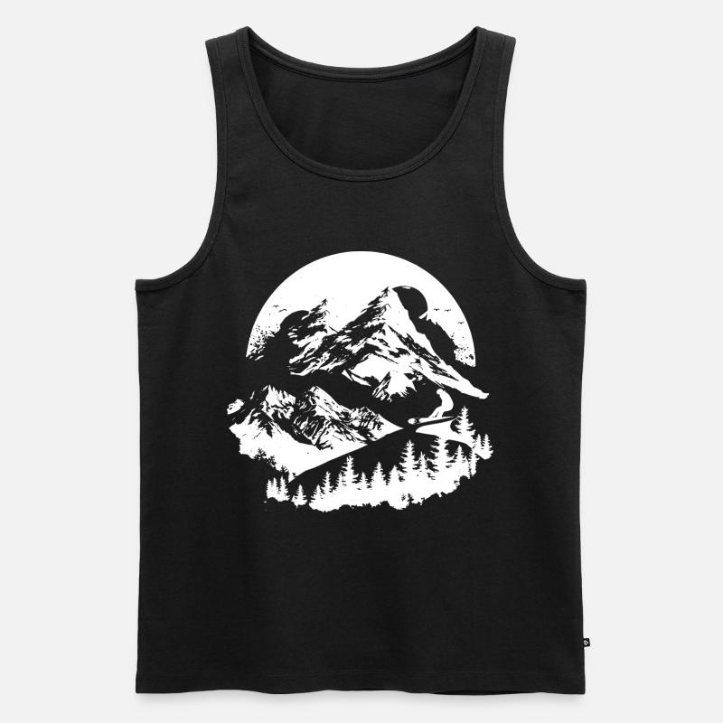 Snowboarding Zeichnung - Männer Premium Bio Tank Top - Schwarz