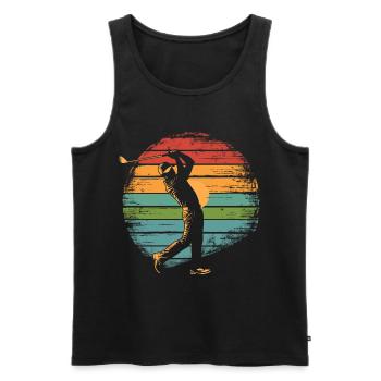 Vintage Golfer - Männer Premium Bio Tank Top - Schwarz - Vorne - AI Model Male 178 light (178cm)