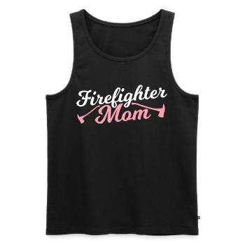 Maman pompiers - Débardeur bio Premium Homme - noir - Devant - AI Model Male 178 light (178cm)