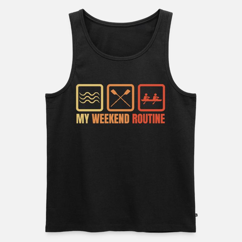 Ruderer Wochenendroutine - Männer Premium Bio Tank Top - Schwarz