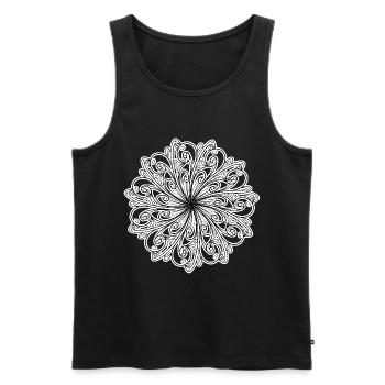 design floral noir et blanc - Débardeur bio Premium Homme - noir - Devant - AI Model Male 178 light (178cm)