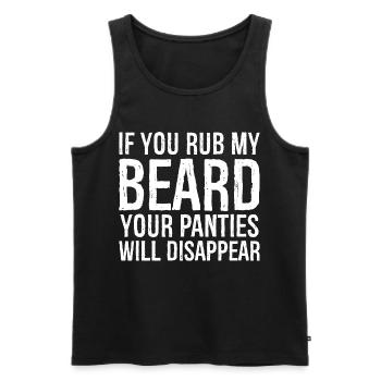 Si tu me frottes la barbe, ta culotte va disparaître - Débardeur bio Premium Homme - noir - Devant - AI Model Male 178 light (178cm)