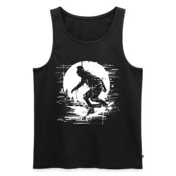 Skateboarderin Pixel Grafik - Männer Premium Bio Tank Top - Schwarz - Vorne - AI Model Male 178 light (178cm)