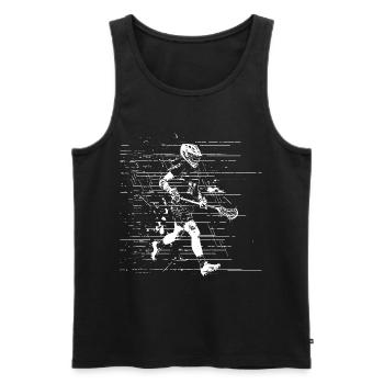Dessin d’un joueur de crosse - Débardeur bio Premium Homme - noir - Devant - Michal (187cm)