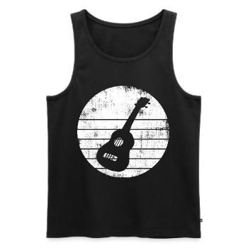 Ukulele Drawing - Men's Premium Organic Tank Top - black - Front - Michal (187cm)