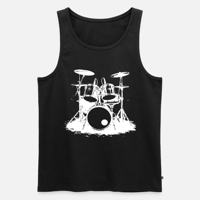 Schlagzeug - Männer Premium Bio Tank Top - Schwarz