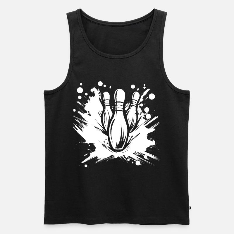 Bowling - Männer Premium Bio Tank Top - Schwarz