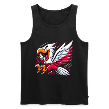 Polska Pologne Aigle Drapeau Dessin Animé Cadeau - Débardeur bio Premium Homme - noir - Devant - Michal (187cm)