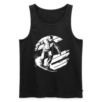 Snowboarder Drawing - Men's Premium Organic Tank Top - black - Front - AI Model Male 178 light (178cm)