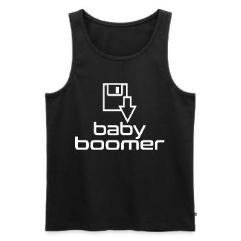 Baby Boomer Floppy Disk - Men's Premium Organic Tank Top - black - Front - Michal (187cm)