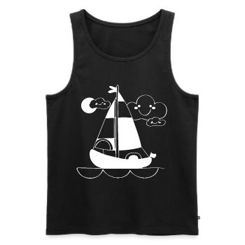 Cartoon Sailing - Men's Premium Organic Tank Top - black - Front - Michal (187cm)