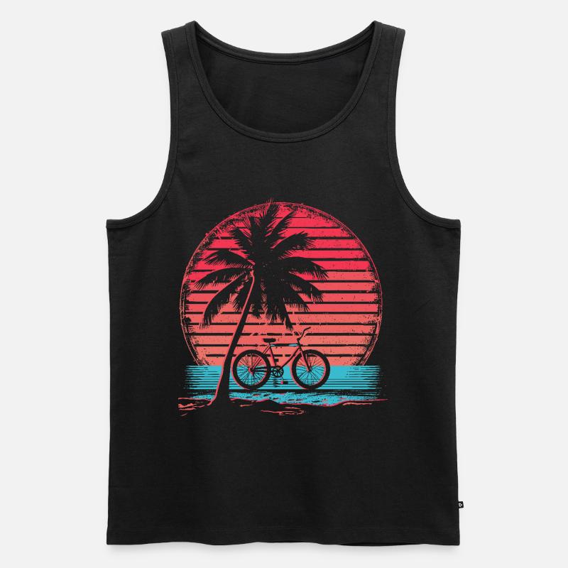 Fahrrad Synthwave - Männer Premium Bio Tank Top - Schwarz