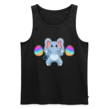 Elefant Ostern Bodybuilding - Männer Premium Bio Tank Top - Schwarz - Vorne - Michal (187cm)