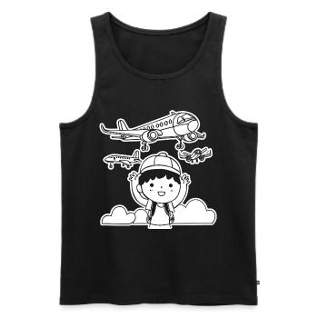 Lustige Flugzeuge - Männer Premium Bio Tank Top - Schwarz - Vorne - AI Model Male 178 light (178cm)