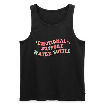 Emotional Support Water Bottle Design - Men's Premium Organic Tank Top - black - Front - AI Model Male 178 light (178cm)