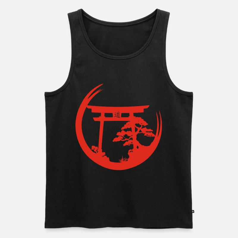 Japanische Atmosphäre (rot) - Männer Premium Bio Tank Top - Schwarz