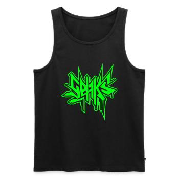 SEHKS VERT - Débardeur bio Premium Homme - noir - Devant - Michal (187cm)