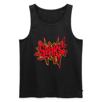 Sehks Roter Spritzer - Männer Premium Bio Tank Top - Schwarz - Vorne - Michal (187cm)