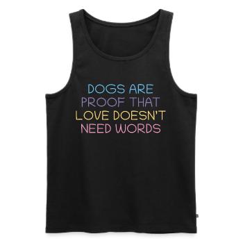 Les chiens prouvent l’amour sans mots - Débardeur bio Premium Homme - noir - Devant - AI Model Male 178 light (178cm)