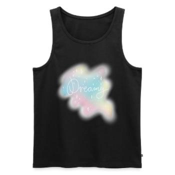 Dreamy – Pastel Watercolor Aesthetic - Men's Premium Organic Tank Top - black - Front - AI Model Male 178 light (178cm)