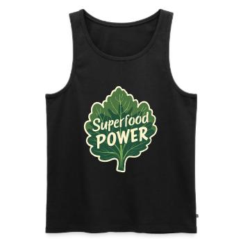 Superfood Power - Men's Premium Organic Tank Top - black - Front - Michal (187cm)