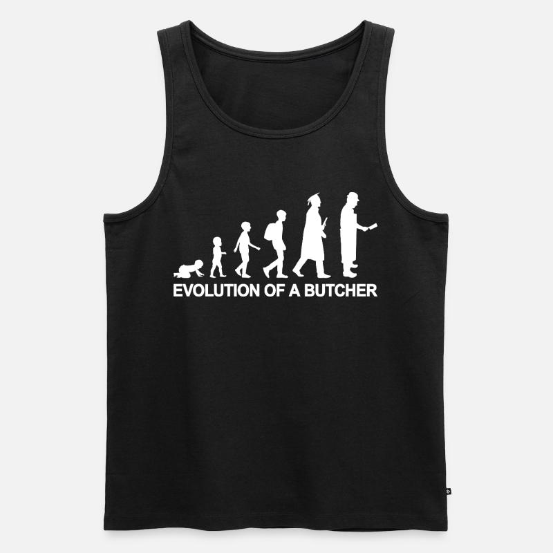 Metzger Evolution - Männer Premium Bio Tank Top - Schwarz