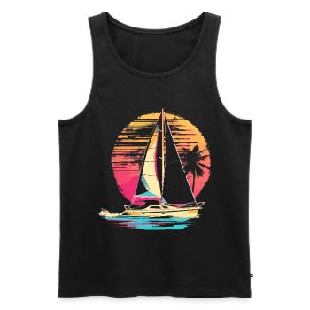 90s Sailing - Men's Premium Organic Tank Top - black - Front - Michal (187cm)