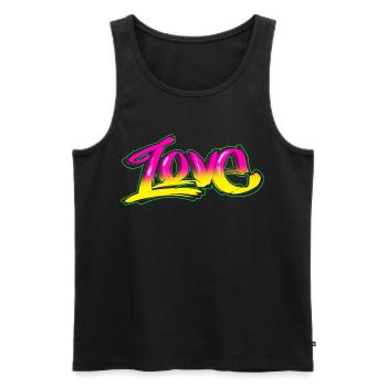 Love Graffiti Neon – Cyberpunk Streetwear Design - Männer Premium Bio Tank Top - Schwarz - Vorne - AI Model Male 178 light (178cm)