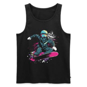 Graphique du snowboarder - Débardeur bio Premium Homme - noir - Devant - AI Model Male 178 light (178cm)