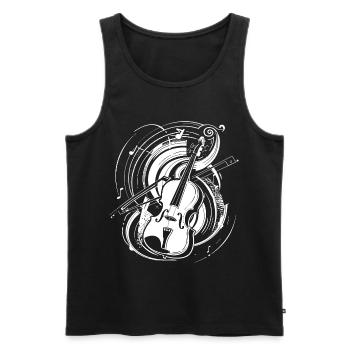 Geige Zeichnung - Männer Premium Bio Tank Top - Schwarz - Vorne - AI Model Male 178 light (178cm)