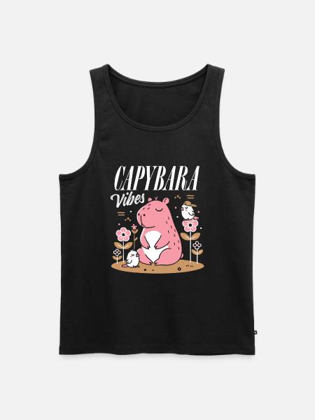 Ambiance détendue de Capybara - Débardeur bio Premium Homme - noir