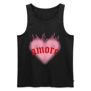 L’amour brûlant - Débardeur bio Premium Homme - noir - Devant - AI Model Male 178 light (178cm)