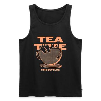 Tea Time – Entspannte Auszeit - Männer Premium Bio Tank Top - Schwarz - Vorne - AI Model Male 178 light (178cm)