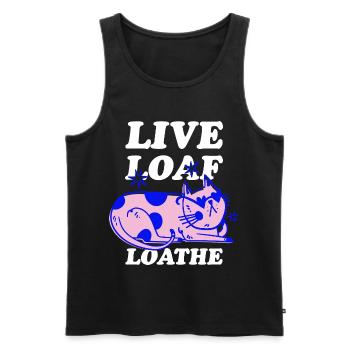 Live Loaf Loathe – Sassy Cat Vibes - Männer Premium Bio Tank Top - Schwarz - Vorne - AI Model Male 178 light (178cm)