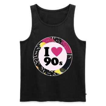 I ♥ 90s – Design rétro nostalgique - Débardeur bio Premium Homme - noir - Devant - AI Model Male 178 light (178cm)