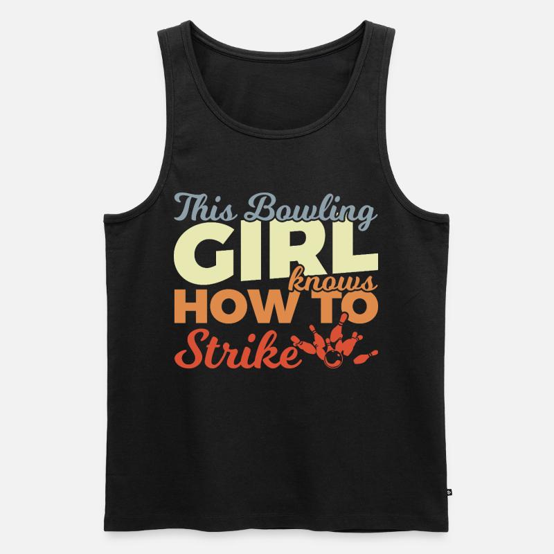 Bowling Mädchen - Männer Premium Bio Tank Top - Schwarz